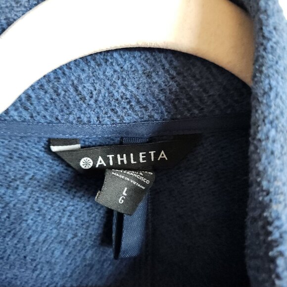 Athleta Jacket Blue Large Women's Stroll Fleece Full Zip Pockets Sweatshirt - Picture 5 of 10